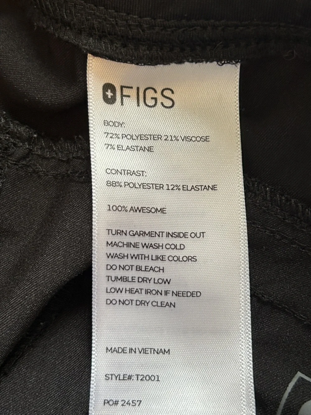 Figs Men's Black Cargo Scrub Pants with Elastic Waisted size small